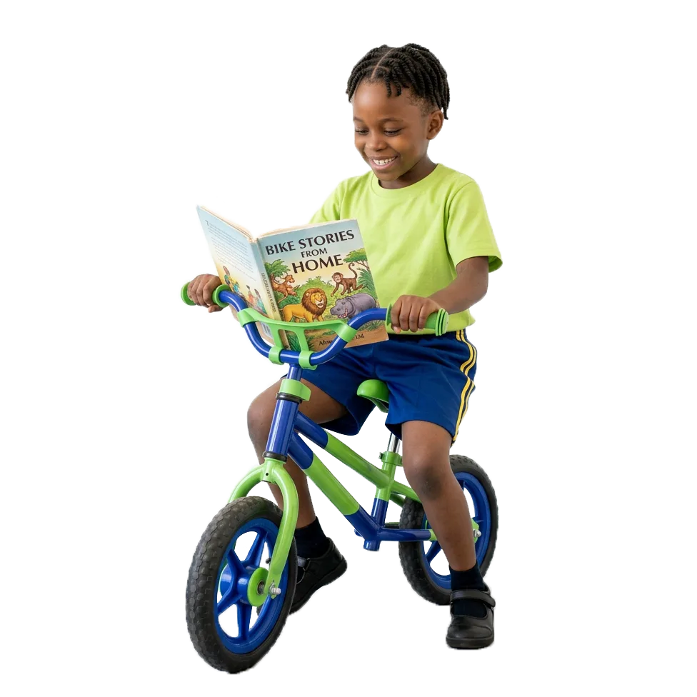 A boy child on a bike